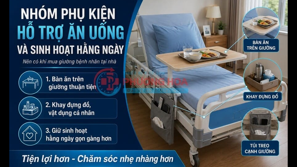 Những phụ kiện nên có khi mua giường bệnh nhân tại nhà